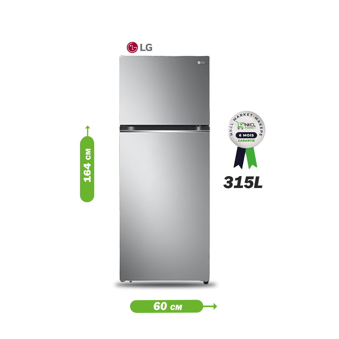réfrigérateur-lg---gn-b312plgb---315l---grande-capacité---avec-linear-cooling-et-hygiène-fresh+-argent---12-mois-de-garantie