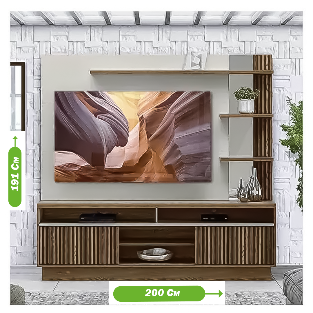 meuble-tv-truinfo---ln210324---pour-téléviseur-jusqu'à-50-pouces---marron/blanc-cassé