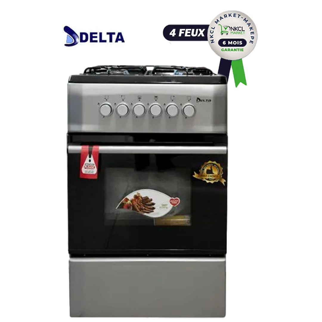 cuisinière-delta-classic---4-feux-60-x-60---gris---garantit-6-mois