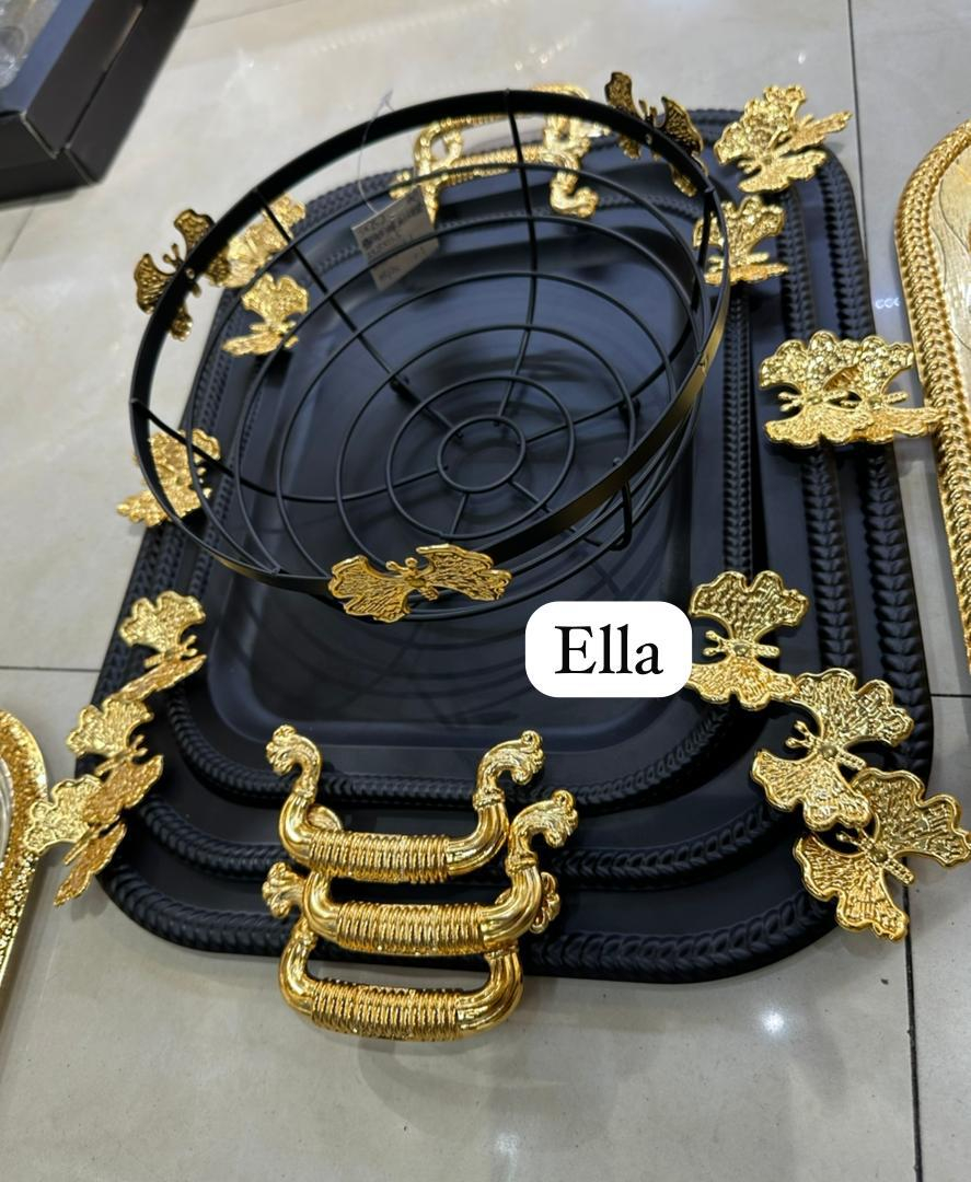 set-de-3-plateaux-+-corbeille-–-design-noir-&-doré