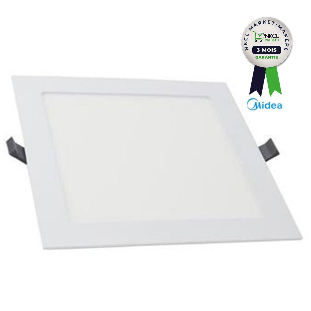 plafonnier-led-carré-24w-midea---8"---6500k---cadre-blanc