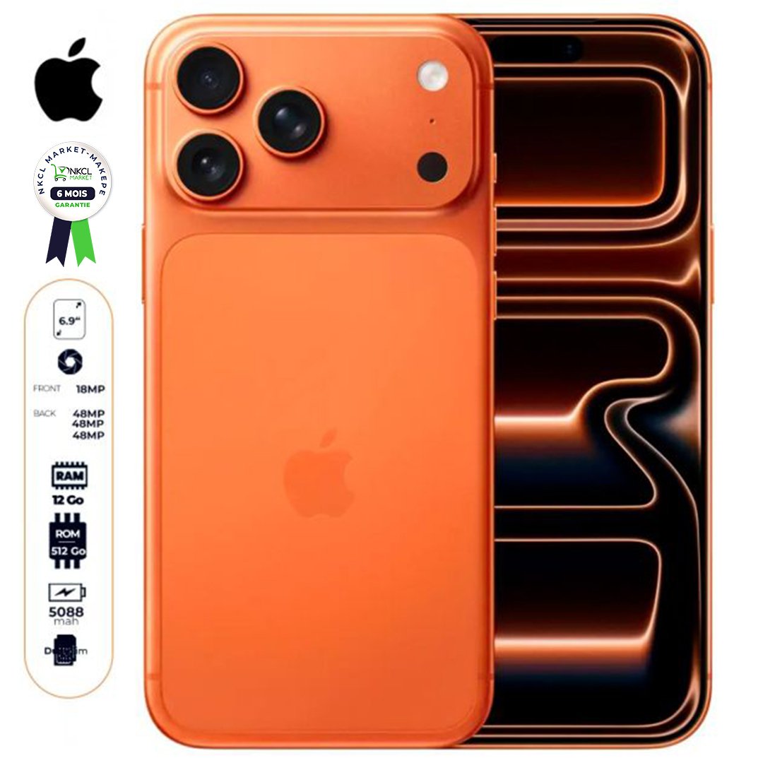 précommandez-iphone-17-pro-max---512-go---12go-ram---6,9"---apple-a19-pro---dual-esim---48mp+48mp-+48mp-/18mp---5088mah---garantie-6-mois
