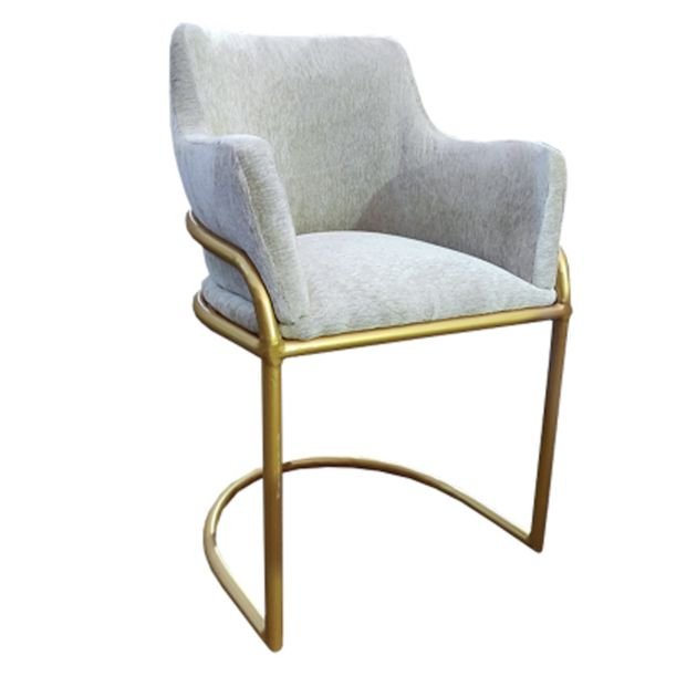 table-à-manger-rectangulaire-+-4-chaises-en-velours-blanc---cadre-en-or