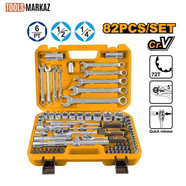 coffret-de-douilles-+-clés-1/2-et-1/4"---ingco-hkts42802---82-pièces