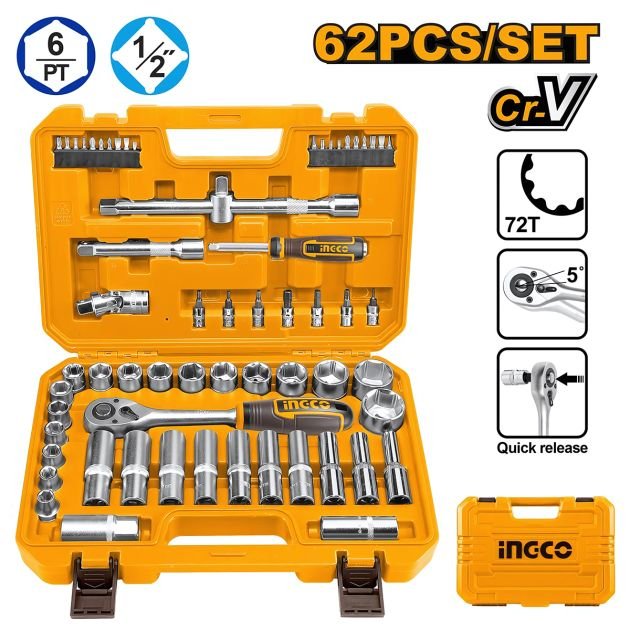 coffret-de-douilles-industrielles-1/2"---ingco-kts12602---62-pièces/set
