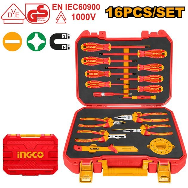 ensemble-d'outils-à-main-industriels-isolés---ingco-hkith1601---16-pièces/set