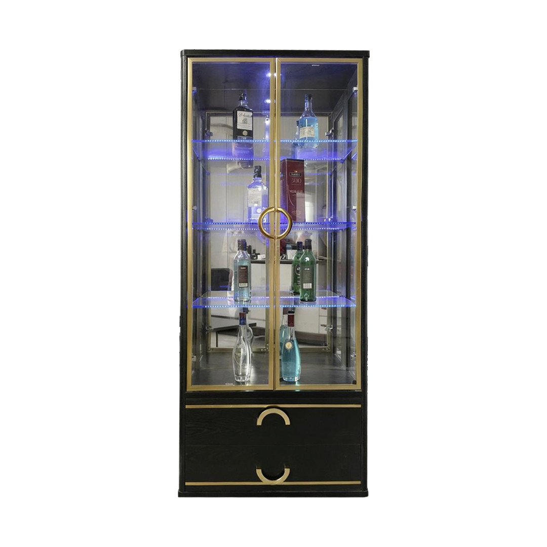 meuble-vitrine-pour-salon--noir-&-doré-–-Éclairage-led-bleu-et-rangements-bas-6960fb14559e8