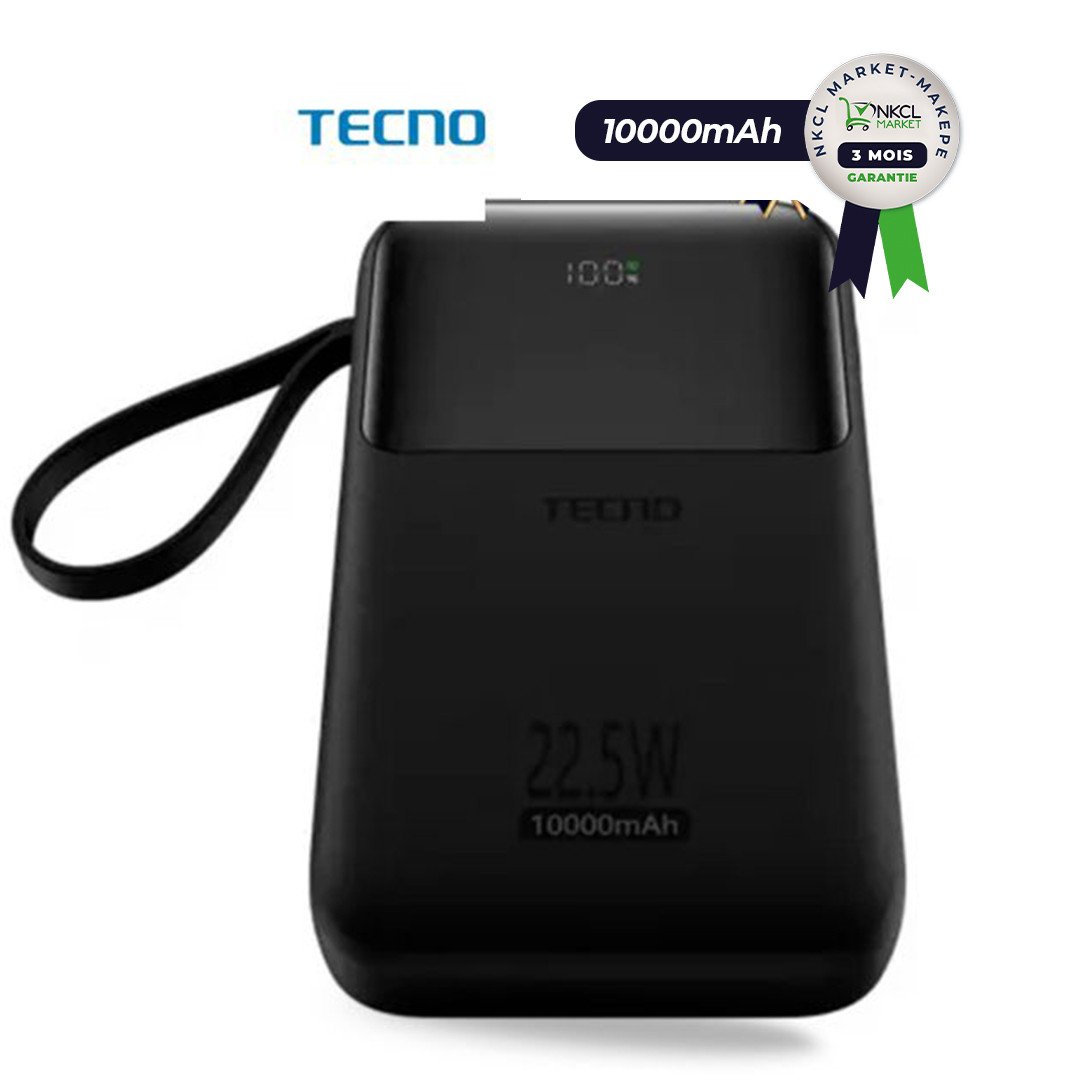 powerbank-tecno-l101q---10000mah,-22,5-watts---câbles-intégrés-et-indicateur-led---garantie-3-mois-696a4a91f41de
